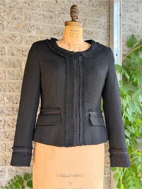 DELLA SPIGA Medium Black Tweed Chanel-Style Jacket
